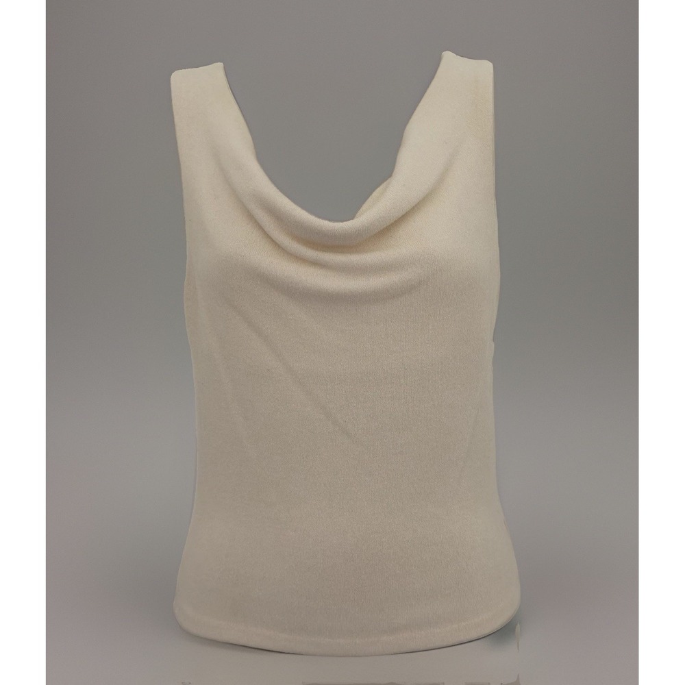 FOREVER 21 Top Womens M Ivory Cowl Neck Business Britteny Spears Retro Vtg Y2K